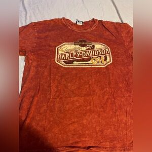 Harley Davidson Motorcycle Orange Rustic Tshirt